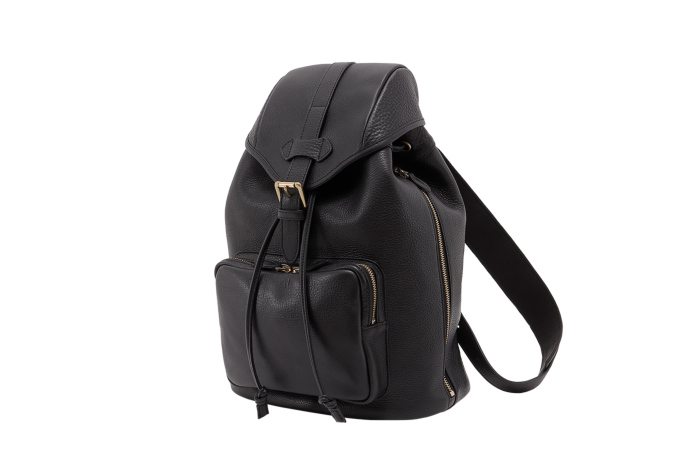 【美品】GANZO ガンゾ 7QS-H リュック バックパック レザー ブラック 最高級品］GANZOガンゾ7QS-Hリュックバックパックレザー ブラック