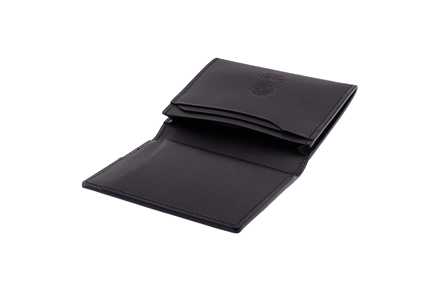 GANZO 革／レザー 名刺入れ／カードケース 黒／ブラック LINE(ライン) カードケース｜ライン｜最高級のメンズ革製品・革財布